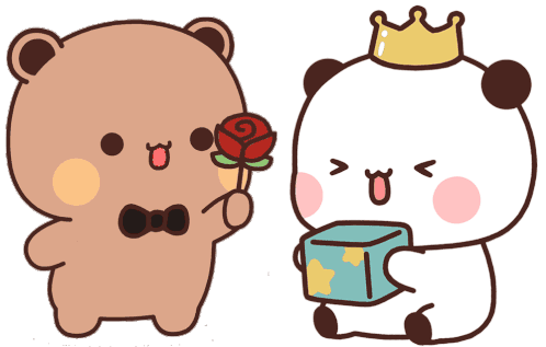 two animals asking each other to be their valentine gif